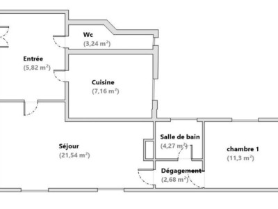 APPARTEMENT T2 A VENDRE - LYON 1ER ARRONDISSEMENT - 56 m2 - 285�000�&euro;