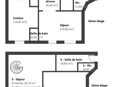 APPARTEMENT T3 A VENDRE - LYON 1ER ARRONDISSEMENT - 94 m2 - 380000€