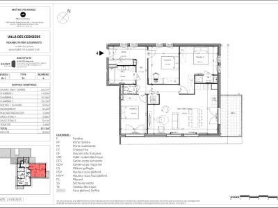 APPARTEMENT T4 A VENDRE - ST CYR AU MONT D OR - 96.55 m2 - 539900€