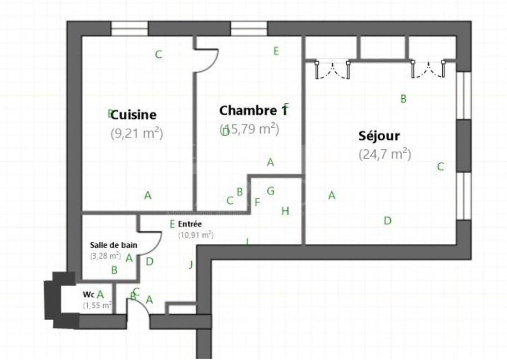APPARTEMENT T2 A VENDRE - LYON 7EME ARRONDISSEMENT - 66 m2 - 295 000 &euro;