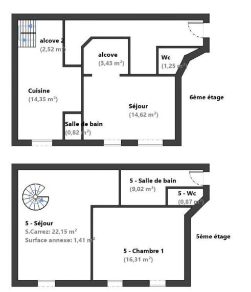 APPARTEMENT T3 A VENDRE - LYON 1ER ARRONDISSEMENT - 94 m2 - 380000€